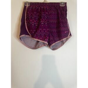 Nike Dri-Fit Youth Girls Running Shorts Purple Pink Print Size M